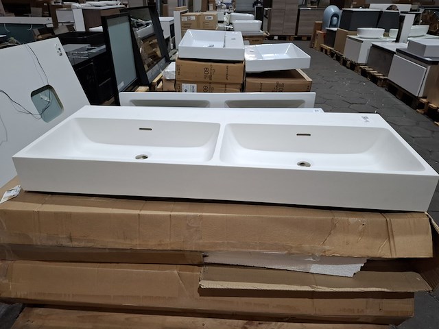 2x wastafel, mat wit - afbeelding 1 van  8