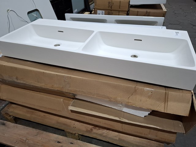 2x wastafel, mat wit - afbeelding 3 van  8