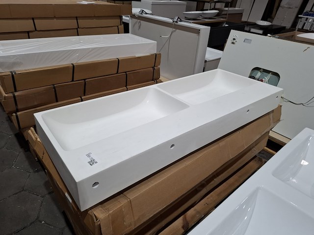 2x wastafel, mat wit - afbeelding 6 van  8