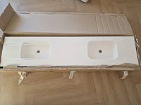 2x wastafelblad, zenon, solid surface niza45 so g.wht, wit, 2025