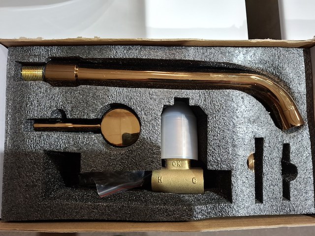 2x wastafelkraan inbouw, brons - afbeelding 1 van  4