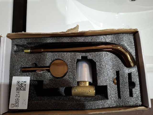 2x wastafelkraan inbouw, brons - afbeelding 4 van  4