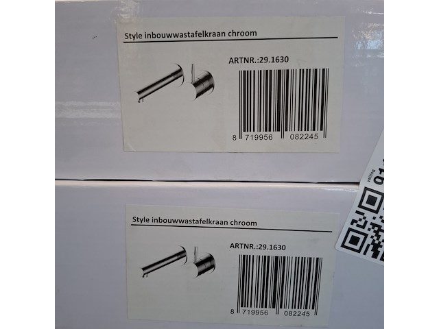2x wastafelkraan, korver, inbouw, chroom - afbeelding 2 van  2