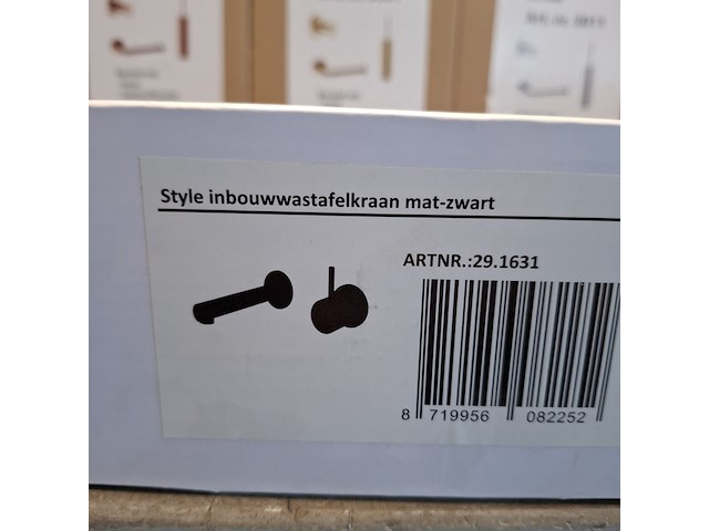2x wastafelkraan, korver, inbouw, mat zwart - afbeelding 2 van  2