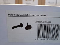2x wastafelkraan, korver, inbouw, mat zwart - afbeelding 2 van  2