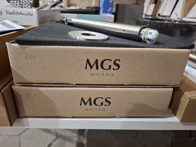 2x wastafelkraan mgs milano , rvs geborsteld - afbeelding 4 van  4