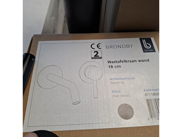 2x wastafelkraan, solar, brondby, mat zwart - afbeelding 4 van  4