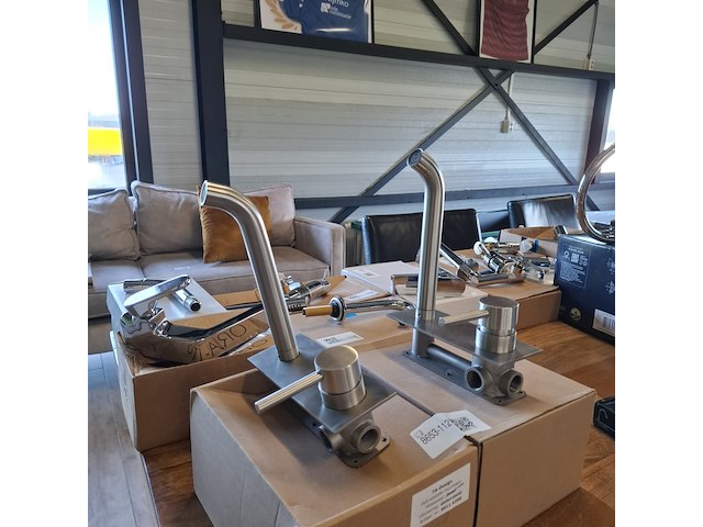2x wastafelkraan ta design, rvs geborsteld - afbeelding 1 van  8