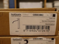 2x wastafelmengkraan middelhoog hotbath, cobber cb003mc, zwart - afbeelding 2 van  4