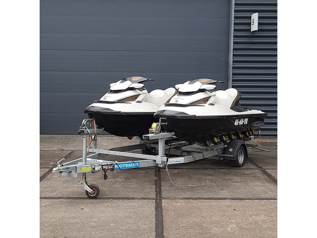 2x waterscooter op dubbele pega jd1350 stallingstrailer, seadoo, gtx limited - afbeelding 1 van  68