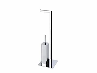 2x wc-standaard met toiletrolhouder en toiletborstel aquasanit, qv086dcr, chroom
