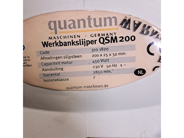 2x werkbankslijper op kolom, quantum, qsm 200 - afbeelding 4 van  8