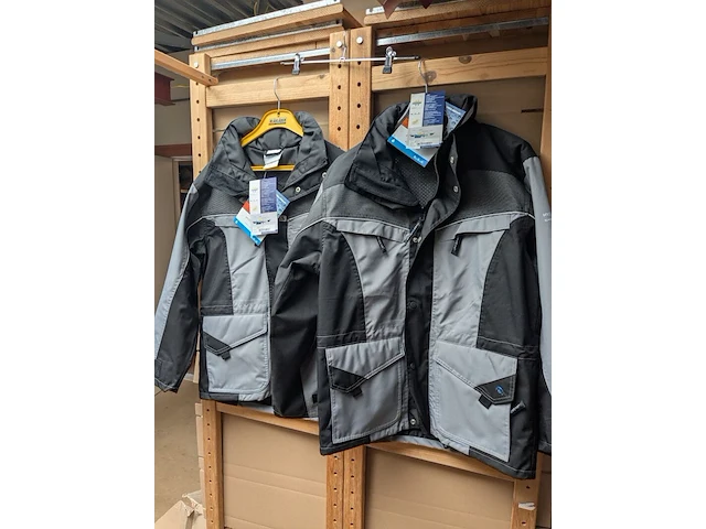 2x werkjas / parka voor in de zomer, hydrowear, zwart / grijs, mt s - afbeelding 1 van  2
