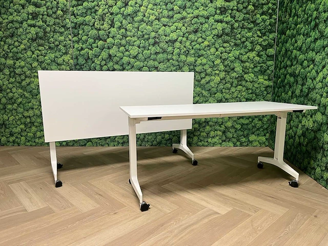 2x witte verrijdbare klaptafel 160x68 - afbeelding 1 van  12