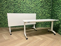 2x witte verrijdbare klaptafel 160x68