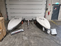 2x zeilboot met 1x boottrailer, ilca / laser / kalf