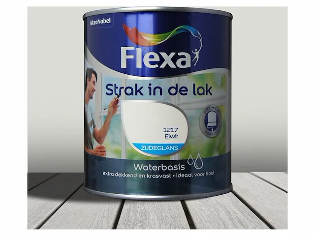 2x zijdeglans lak 750 ml flexa, strak in de lak, eiwit - afbeelding 1 van  2