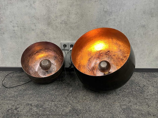 2x zijlstra - bronzen stalen lamp - afbeelding 1 van  4