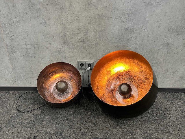 2x zijlstra - bronzen stalen lamp - afbeelding 2 van  7