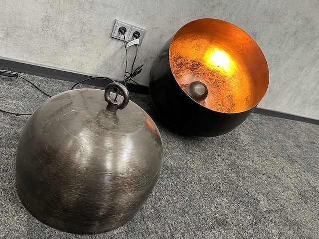 2x zijlstra - bronzen stalen lamp - afbeelding 5 van  7