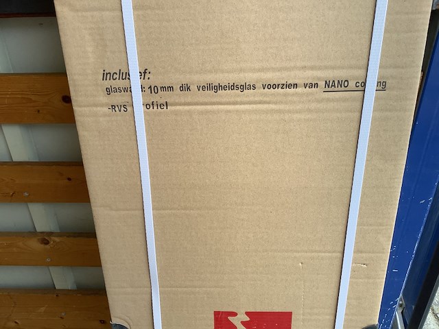 2x zijwand met hoekprofiel wb, 20.4215, mat glas - afbeelding 3 van  4