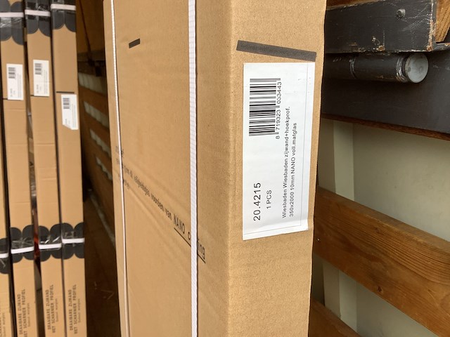 2x zijwand met hoekprofiel wb, 20.4215, mat glas - afbeelding 4 van  4