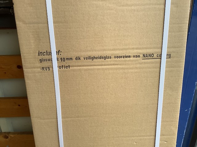 2x zijwand met hoekprofiel wb, 20.4215, mat glas - afbeelding 3 van  4