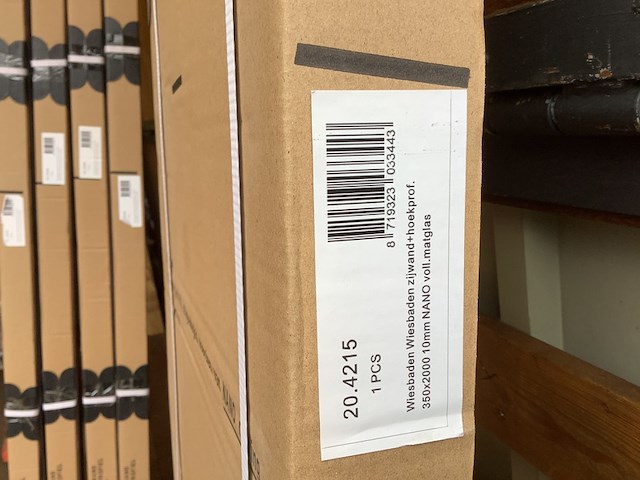 2x zijwand met hoekprofiel wb, 20.4215, mat glas - afbeelding 4 van  4