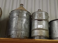 2x zinken melkemmer en 2x zinken oliedrum - afbeelding 3 van  3