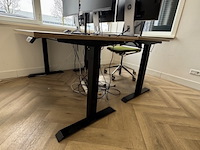 2x zit-sta bureau, eiken/zwart - afbeelding 2 van  4