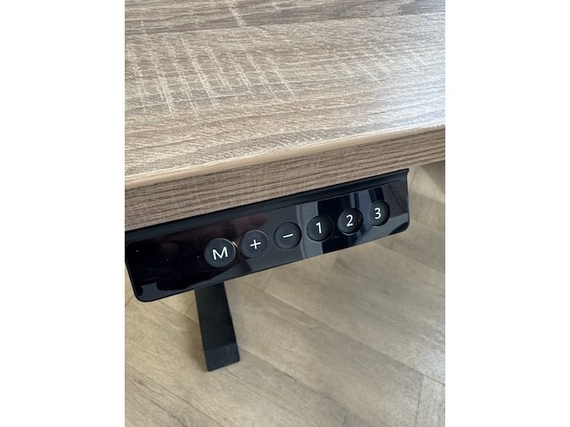 2x zit-sta bureau, eiken/zwart - afbeelding 4 van  4