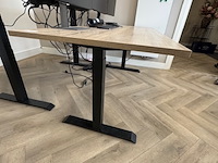 2x zit-sta bureau, eiken/zwart - afbeelding 2 van  7