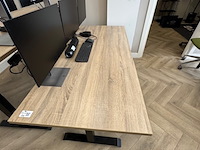2x zit-sta bureau, eiken/zwart - afbeelding 3 van  7