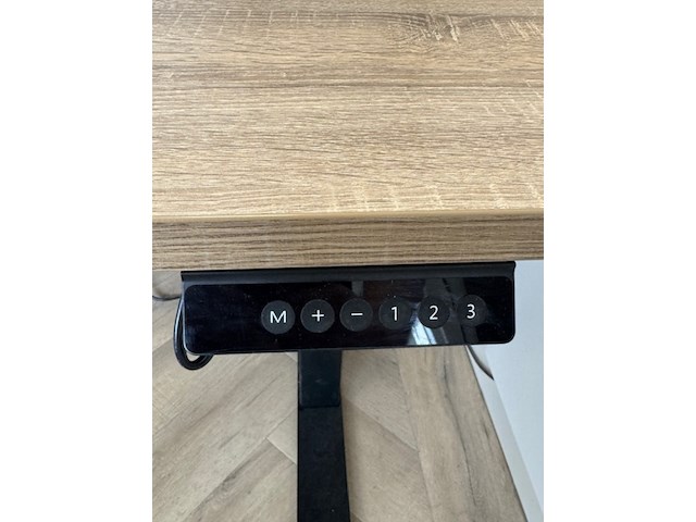 2x zit-sta bureau, eiken/zwart - afbeelding 4 van  7