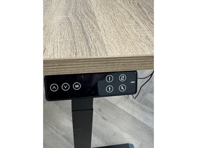 2x zit-sta bureau, eiken/zwart - afbeelding 6 van  7