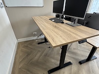 2x zit-sta bureau, eiken/zwart - afbeelding 7 van  7