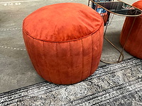 2x zitpouf ø60cm + dutch bone bijzettafel - afbeelding 2 van  4