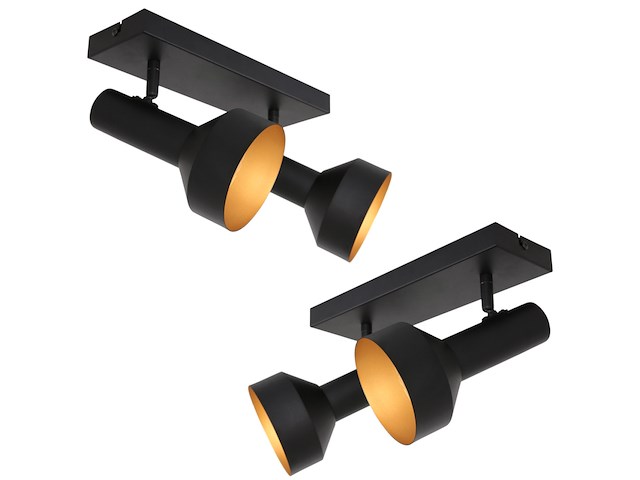 2x zwart gouden 2 lichts plafond spot, anne light, bundle 3336zw, 2026 - afbeelding 1 van  5