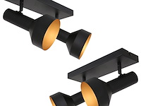 2x zwart gouden 2 lichts plafond spot, anne light, bundle 3336zw, 2026 - afbeelding 1 van  5