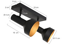 2x zwart gouden 2 lichts plafond spot, anne light, bundle 3336zw, 2026 - afbeelding 2 van  5