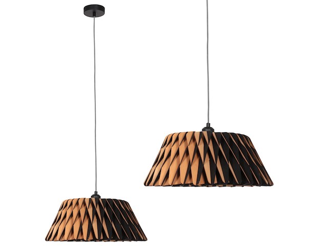 2x zwart met blank houten hanglamp | rond 46cm, anne light, maze 3490be, beuken, 2026 - afbeelding 1 van  5