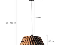 2x zwart met blank houten hanglamp | rond 46cm, anne light, maze 3490be, beuken, 2026 - afbeelding 2 van  5