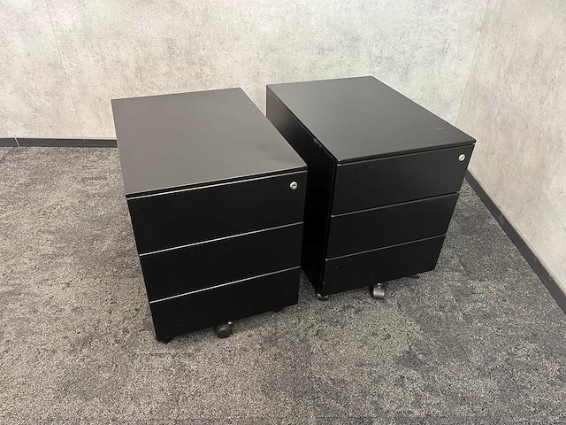 2x zwart, verrijdbaar ladenblok - afbeelding 2 van  7