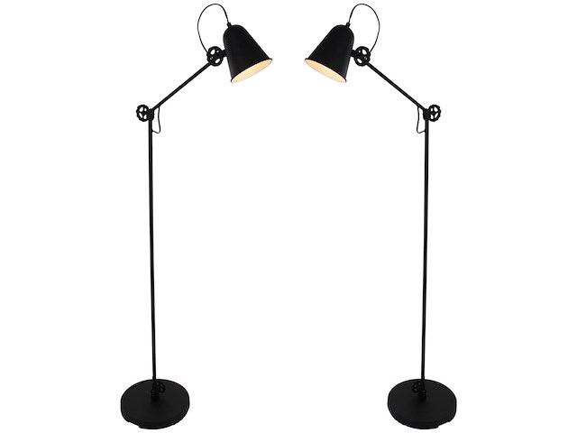 2x zwarte staande lamp dolphin 1325zw met e27 fitting, anne light, 1325zw, zwart, 2026 - afbeelding 1 van  5