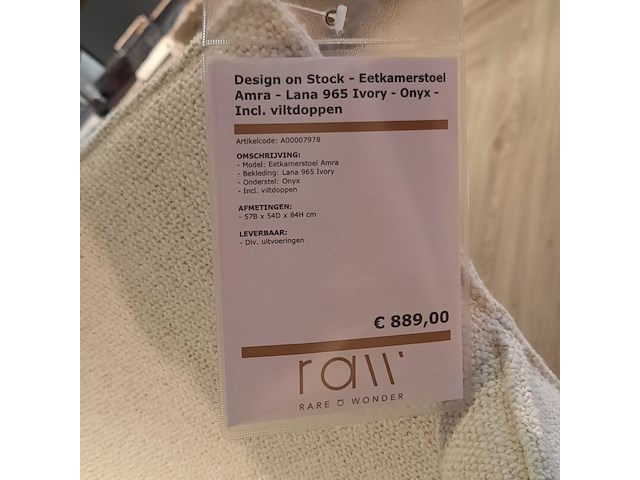 2z eetkamerstoel design on stock, amra, ivoor - afbeelding 2 van  9