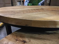 3- delige bijzettafelset van mango hout. - afbeelding 3 van  4