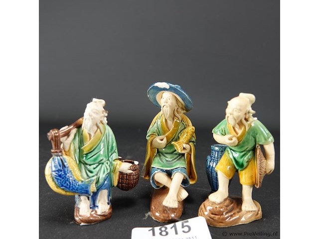 3 aardewerk chinese figuren - afbeelding 1 van  5