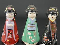 3 aardewerk japanse popjes