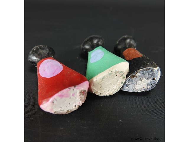 3 aardewerk japanse popjes - afbeelding 3 van  3