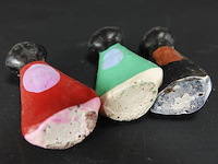 3 aardewerk japanse popjes - afbeelding 3 van  3